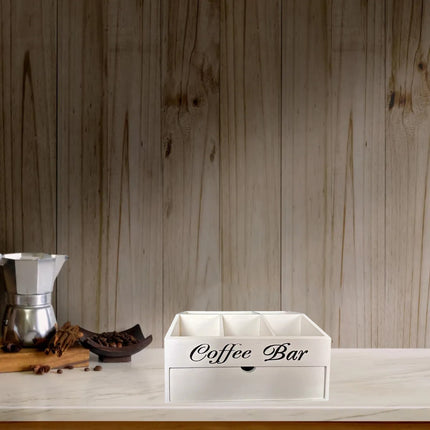 Wooden Coffee Capsule Storage Box Rack Light Wood Portable Tabletop Organizer