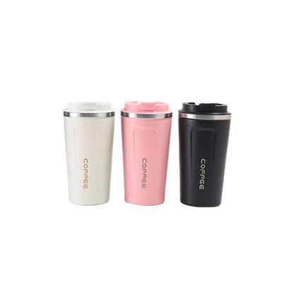 Insulated Coffee Mug Vacuum Travel Cup Thermal Stainless Steel Flask Reusable 380ML - Aimall