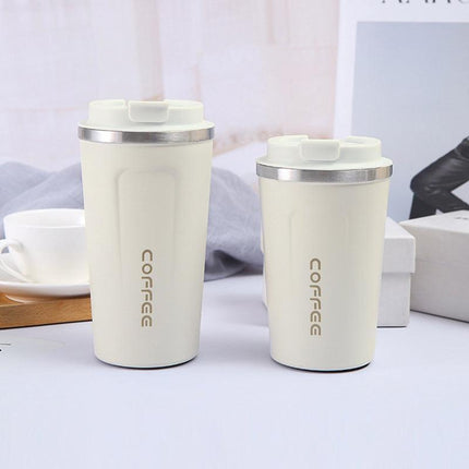 Insulated Coffee Mug Vacuum Travel Cup Thermal Stainless Steel Flask Reusable 380ML - Aimall