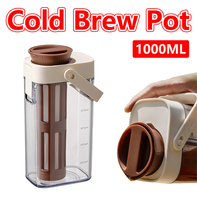1000ml Coffee Cold Brew Pot Durable with Filter for Home Kitchen Coffee Lovers