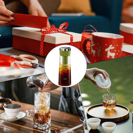 750ml Stainless Steel Filter Cold Brew Coffee Pot Leakproof Design Iced Drinks