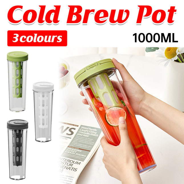 Large Capacity Coffee Cold Brew Pot with Filter 1000ml Clear Easy Clean Daily Use