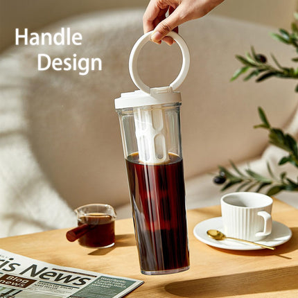 Large Capacity Coffee Cold Brew Pot with Filter 1000ml Clear Easy Clean Daily Use