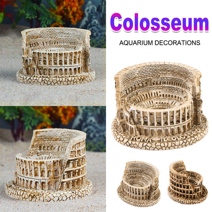 Fish Tank Ornament Roman Colosseum Shape Aquarium Decoration For Landscape Scene