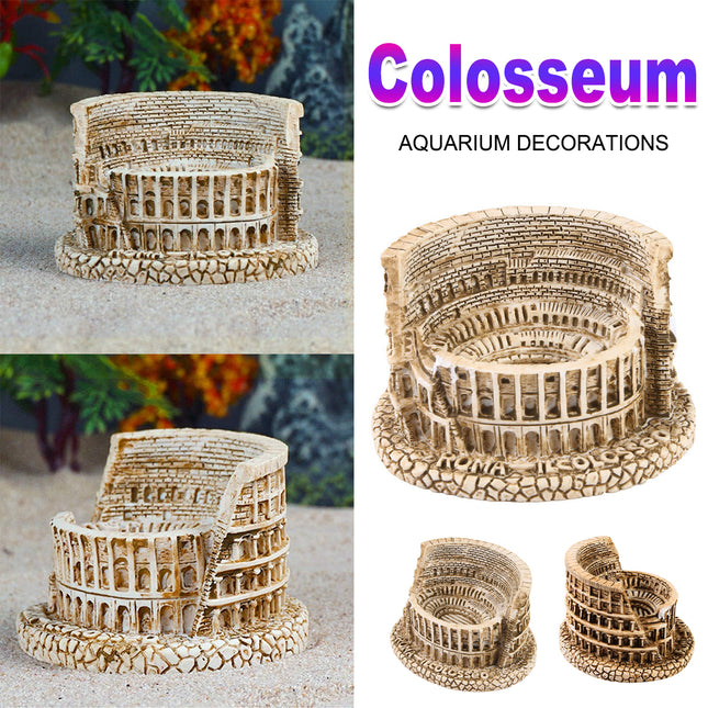 Fish Tank Ornament Roman Colosseum Shape Aquarium Decoration For Landscape Scene