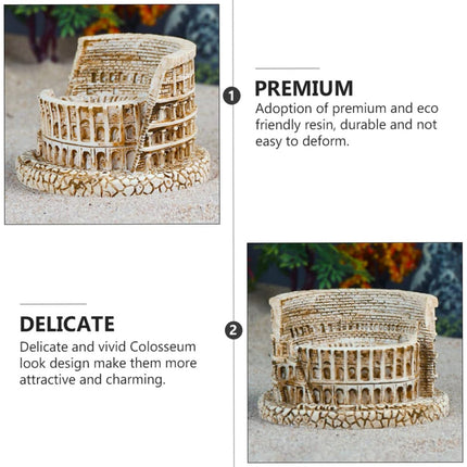 Fish Tank Ornament Roman Colosseum Shape Aquarium Decoration For Landscape Scene