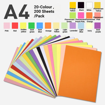 A4 80gsm Coloured Paper Multi Color Pack Printer Paper for Craft School Use