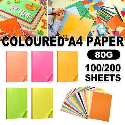 A4 80gsm Coloured Paper Multi Color Pack Printer Paper for Craft School Use