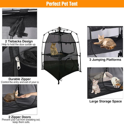 Foldable Breathable Cat Outdoor Tent Portable Game Toy Light for Cat Outings