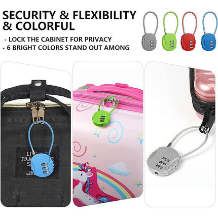 Combination Lock Padlock Locker 3 Digit Security Bike Suitcase Luggage Bag Gymau - Aimall