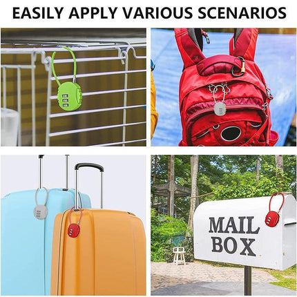 Combination Lock Padlock Locker 3 Digit Security Bike Suitcase Luggage Bag Gymau - Aimall