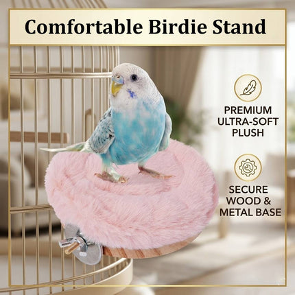 Warm Parrot Perch Platform Bird Stand with Washable Pad for Winter Cage Play