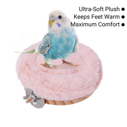 Warm Parrot Perch Platform Bird Stand with Washable Pad for Winter Cage Play