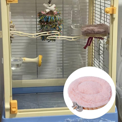 Warm Parrot Perch Platform Bird Stand with Washable Pad for Winter Cage Play