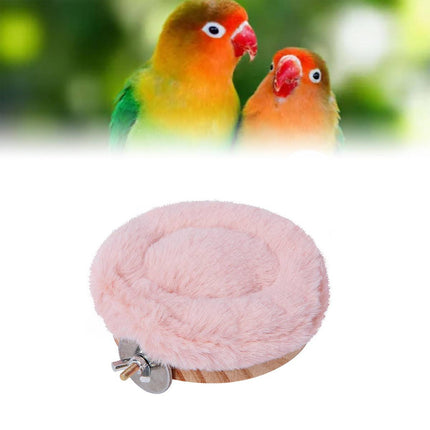 Warm Parrot Perch Platform Bird Stand with Washable Pad for Winter Cage Play