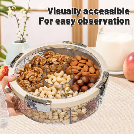 6-Compartment Snack Box with lid Dust-Proof for Home Office Picnic Indoor Use