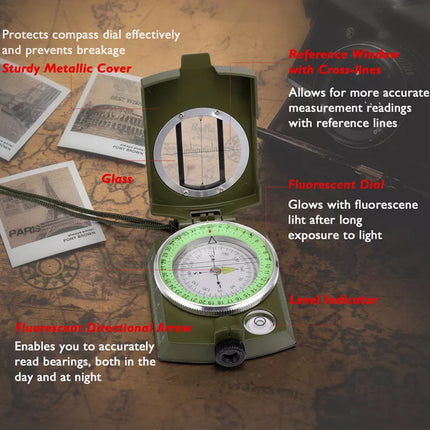 Camping Compass Multifunctional Outdoor Navigation Tool Hiking Travel Survival