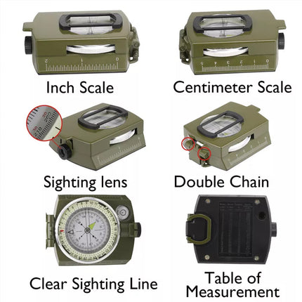 Camping Compass Multifunctional Outdoor Navigation Tool Hiking Travel Survival