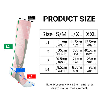Copper Compression Socks for Running Travel Sports Anti Fatigue Support S/M Unisex