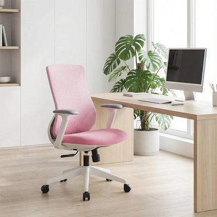 Ergonomic Office Chair Adjustable Height Mesh Back Computer Desk Chair Pink