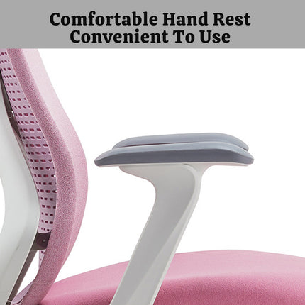 Ergonomic Office Chair Adjustable Height Mesh Back Computer Desk Chair Pink