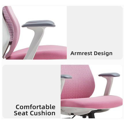 Ergonomic Office Chair Adjustable Height Mesh Back Computer Desk Chair Pink