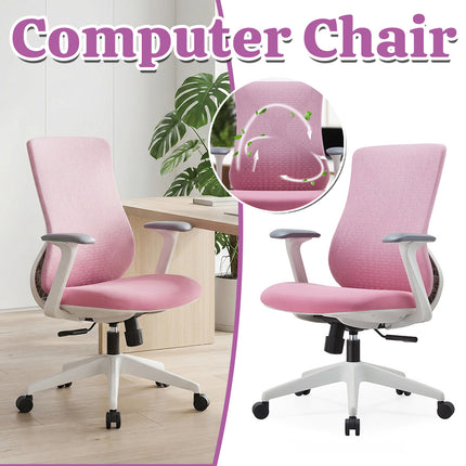 Ergonomic Office Chair Adjustable Height Mesh Back Computer Desk Chair Pink