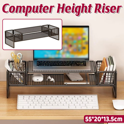 Monitor Laptop Height Riser with Storage Shelf for Home Office Space Saving Use