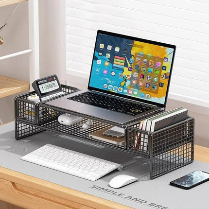 Monitor Laptop Riser Stand with Storage Compartment for Home Office Space Saving