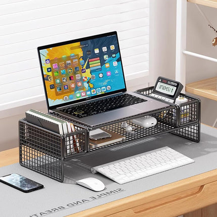 Monitor Laptop Riser Stand with Storage Compartment for Home Office Space Saving