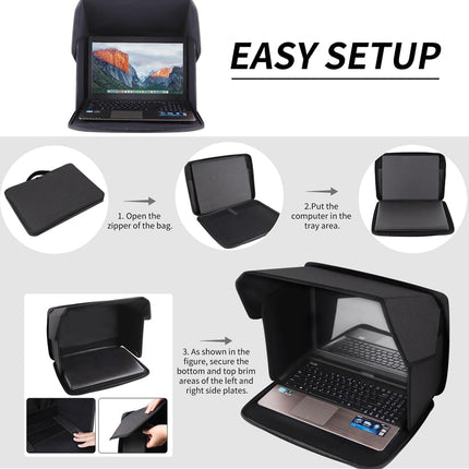 Foldable Laptop Sun Shade Privacy Cover 14 or 16 inch for Outdoor Travel Office