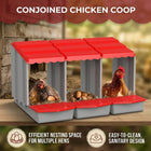 3 Compartment Plastic Chicken Nesting Box Grey Red