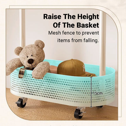 Portable Floor Standing Coat Rack with Wheels for Bedroom Clothes Storage Use