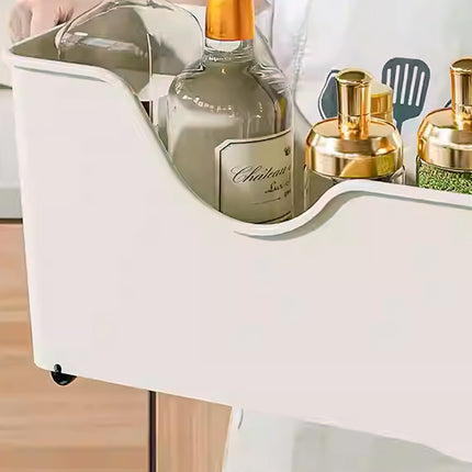 4PCS Wheeled Kitchen Storage Box Large Capacity Pots Spice Bottles Organizer