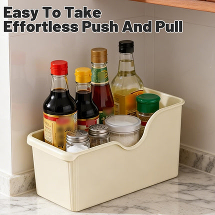 4PCS Wheeled Kitchen Storage Box Large Capacity Pots Spice Bottles Organizer