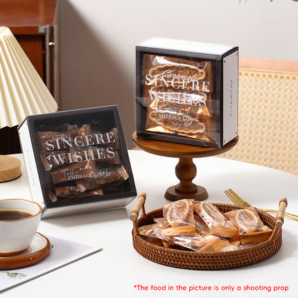 Cardboard Toffee Nougat Cookie Box With Display Window Bakery Packaging Box