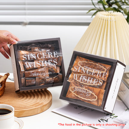Cardboard Toffee Nougat Cookie Box With Display Window Bakery Packaging Box