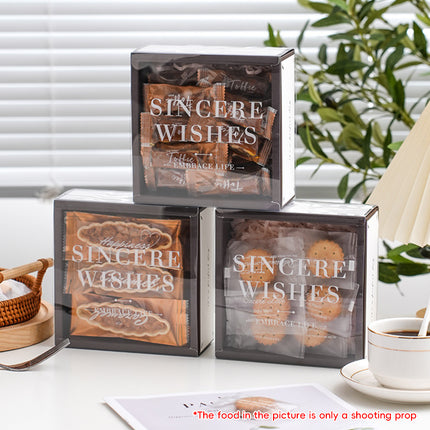 Cardboard Toffee Nougat Cookie Box With Display Window Bakery Packaging Box