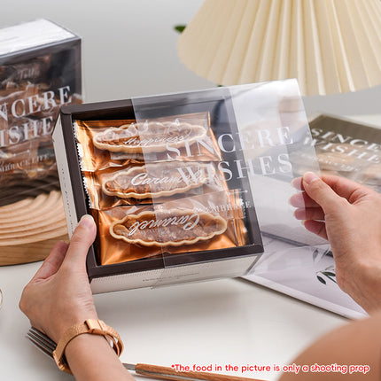 Cardboard Toffee Nougat Cookie Box With Display Window Bakery Packaging Box