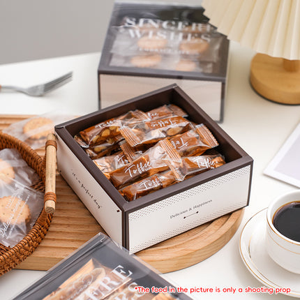 Cardboard Toffee Nougat Cookie Box With Display Window Bakery Packaging Box