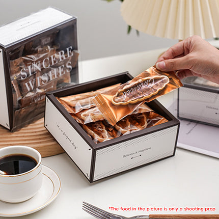 Cardboard Toffee Nougat Cookie Box With Display Window Bakery Packaging Box