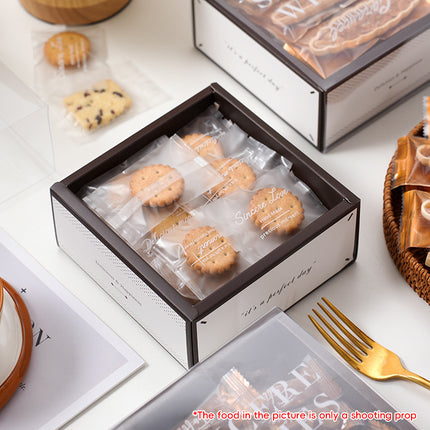 Cardboard Toffee Nougat Cookie Box With Display Window Bakery Packaging Box