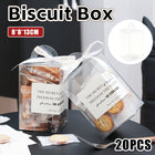 20PCS Transparent Biscuit Gift Box with Handle for Christmas Party Favors Use