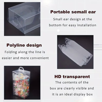 20PCS Transparent Biscuit Gift Box with Handle for Christmas Party Favors Use