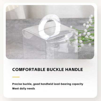 20PCS Transparent Biscuit Gift Box with Handle for Christmas Party Favors Use