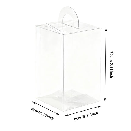 20PCS Transparent Biscuit Gift Box with Handle for Christmas Party Favors Use