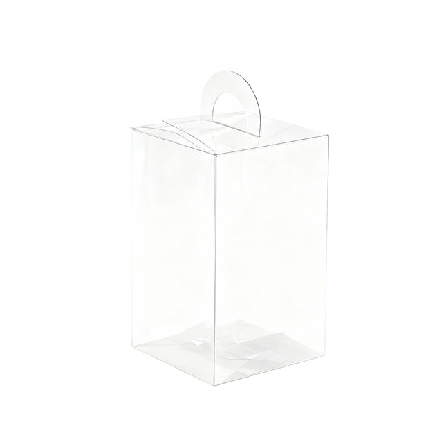 20PCS Transparent Biscuit Gift Box with Handle for Christmas Party Favors Use