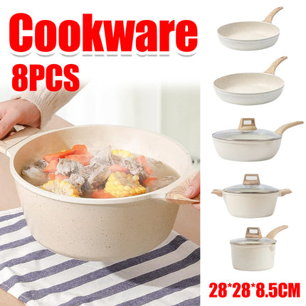 8pcs Cookware Set Cooking Set Non Stick for for Home Kitchen Restaurant Daily