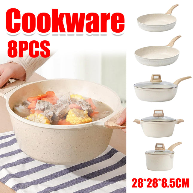 8pcs Cookware Set Cooking Set Non Stick for for Home Kitchen Restaurant Daily