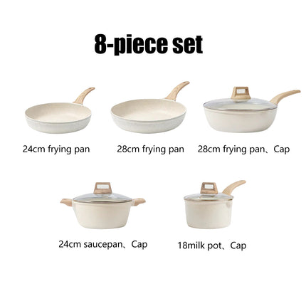 8pcs Cookware Set Cooking Set Non Stick for for Home Kitchen Restaurant Daily